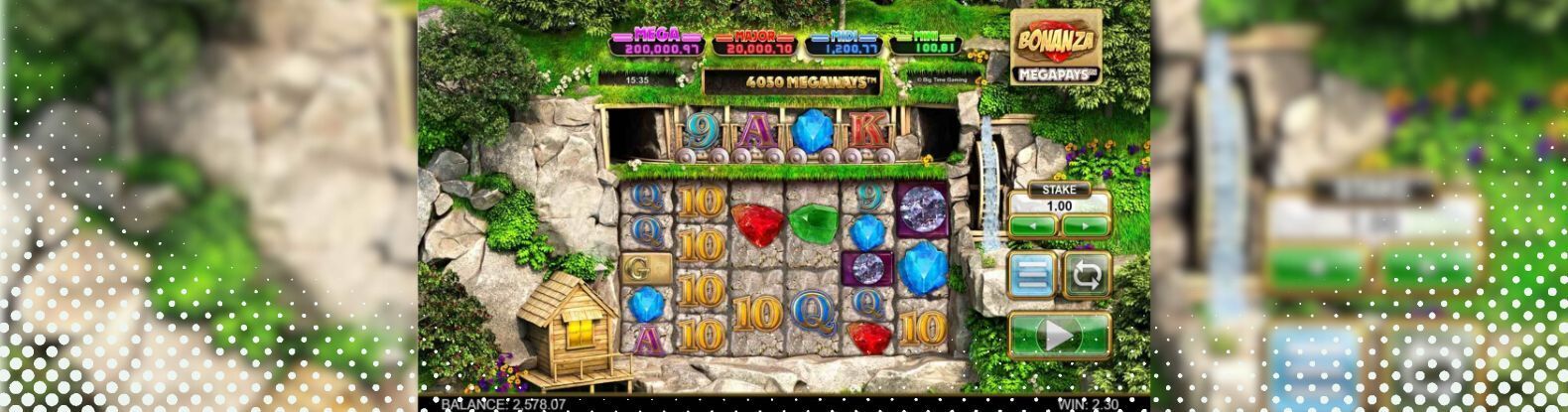 This is a snapshot of the Bonanza Pokies Game from Real Time Gaming