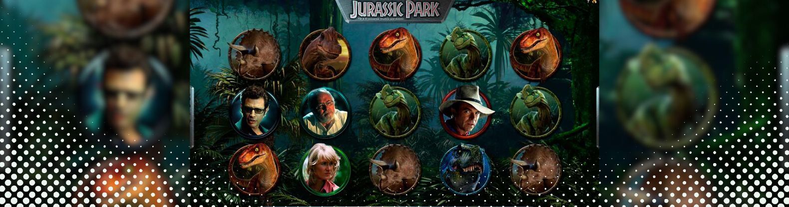 This is an illustrated picture of the Jurassic Park Pokies Game by Microgaming