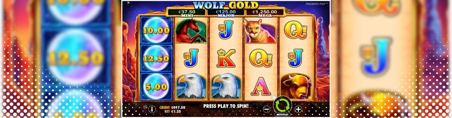 A visual depiction of the Wolf Gold Pokies Game by Pragmatic Play