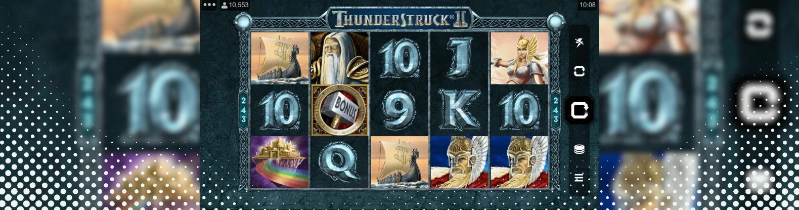 This is a graphic representation of the Thunderstruck II Pokies Game by Microgaming