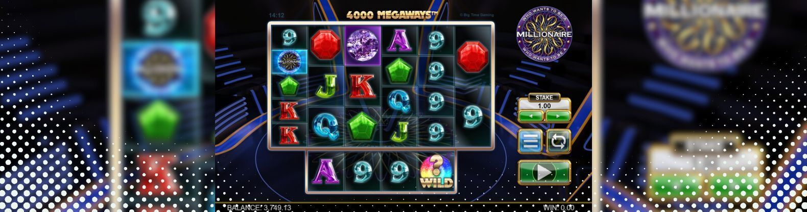This is a screenshot of the Who Wants to Be a Millionaire Pokies Game from Real Time Gaming