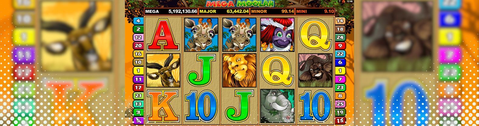 This is an illustrative image of the Mega Moolah Pokies Game by Microgaming