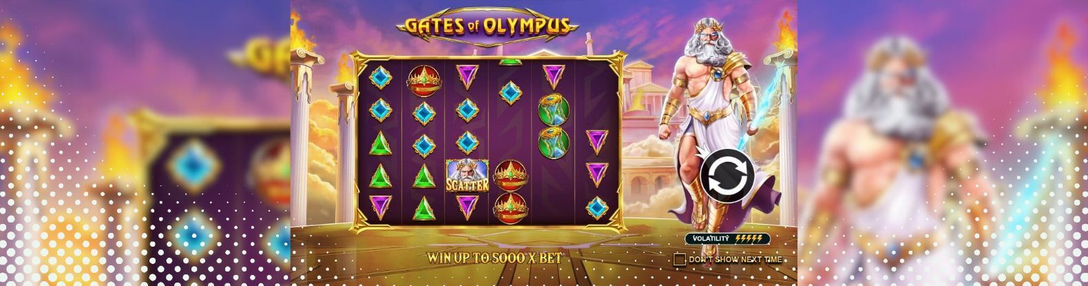 A snapshot of the Gates of Olympus Pokies Game by Pragmatic Play