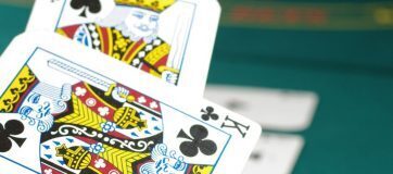 What you see is a snapshot of poker cards in midst of play.