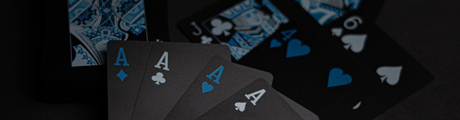Displayed here is a stylish depiction of black-themed poker cards.