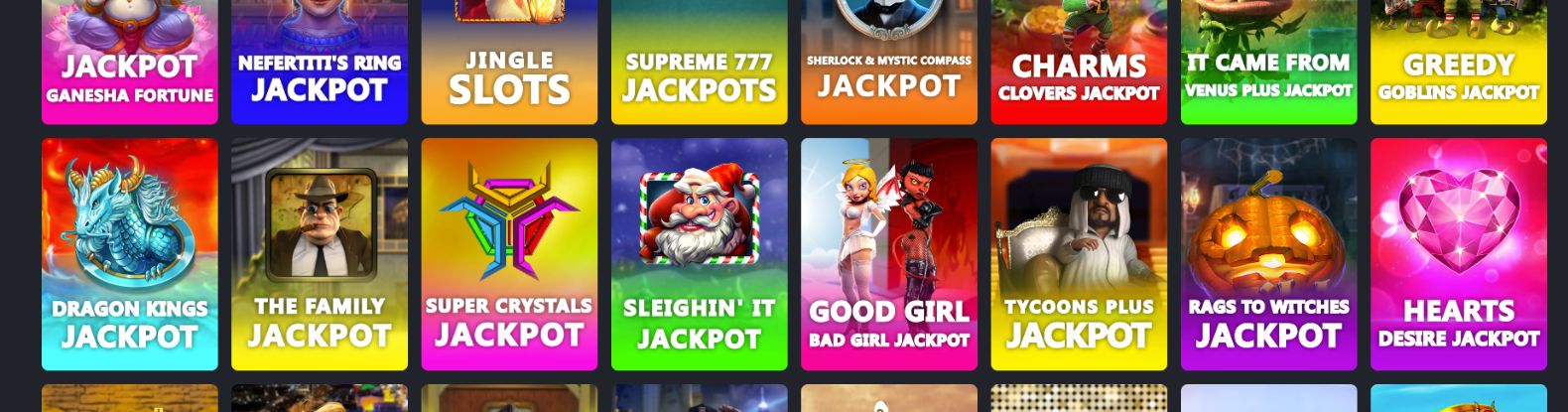 Red Dog Casino games come alive with vibrant logos against a dramatic black backdrop.
