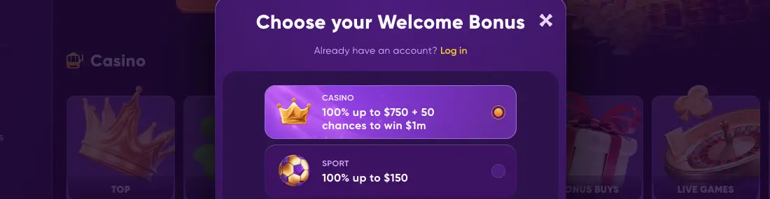Kingmaker Casino Sign-Up form with enticing offers