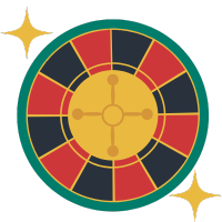 A dazzling casino wheel embellished with stars, representing fortune and thrill in gaming
